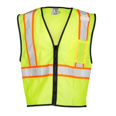 Kishigo 1527 Single Pocket Contrasting Mesh Vest - Economy [Lime]