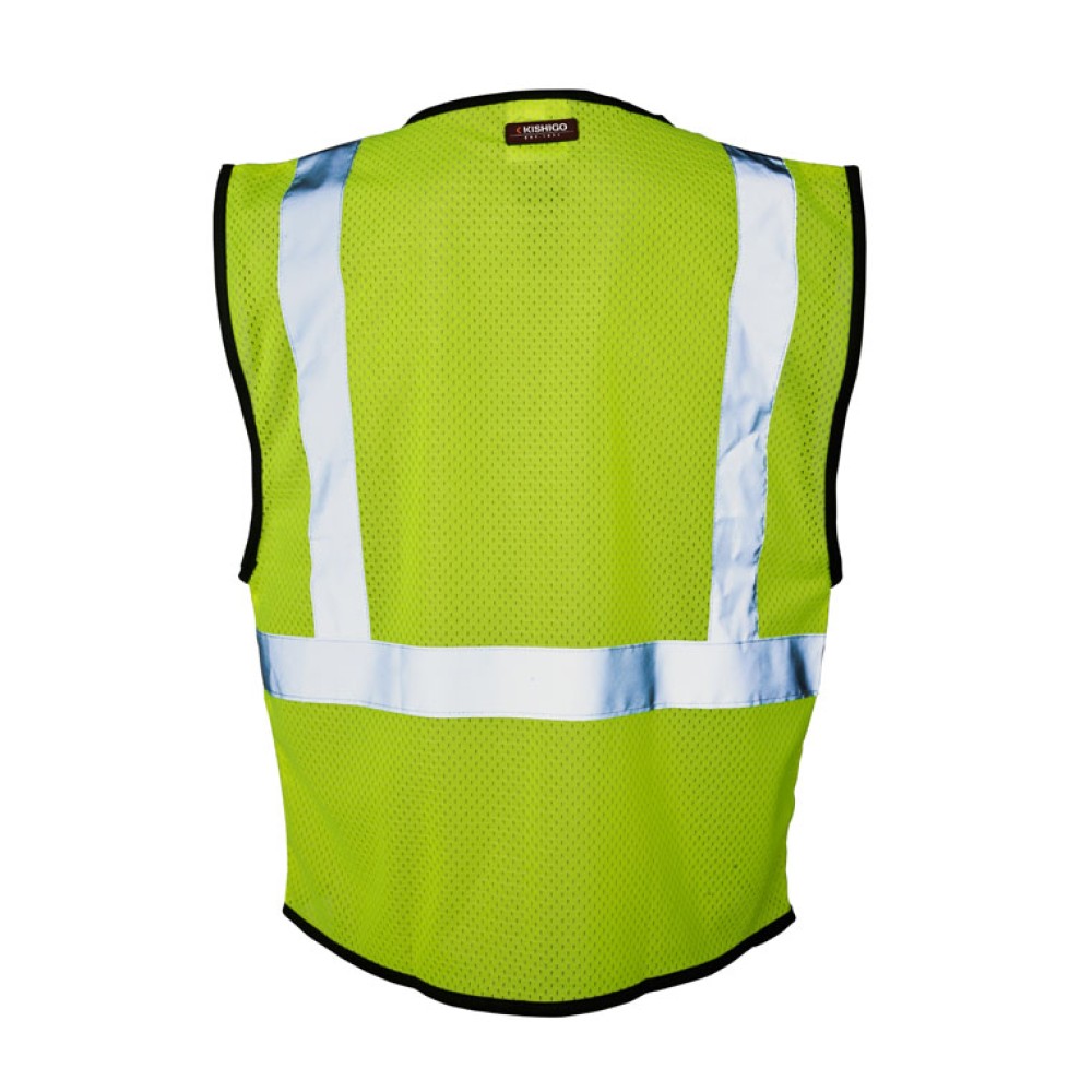Kishigo 1537 Double Pocket Zipper Mesh Vest - Economy [Lime]