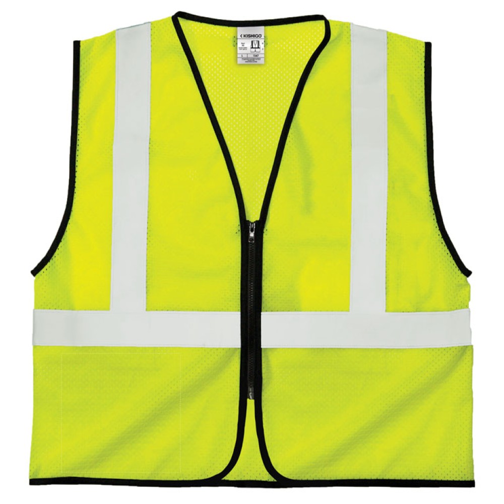Kishigo 1547 Zipper Mesh Vest - Economy [Lime]