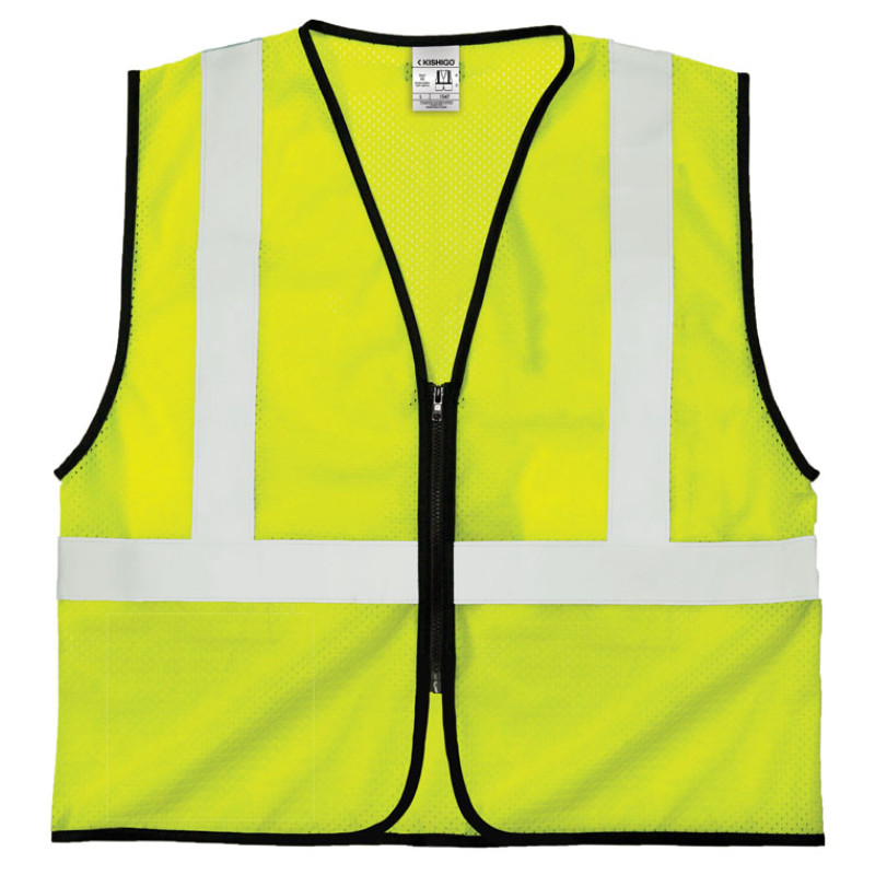 Kishigo 1547 Zipper Mesh Vest - Economy [Lime]