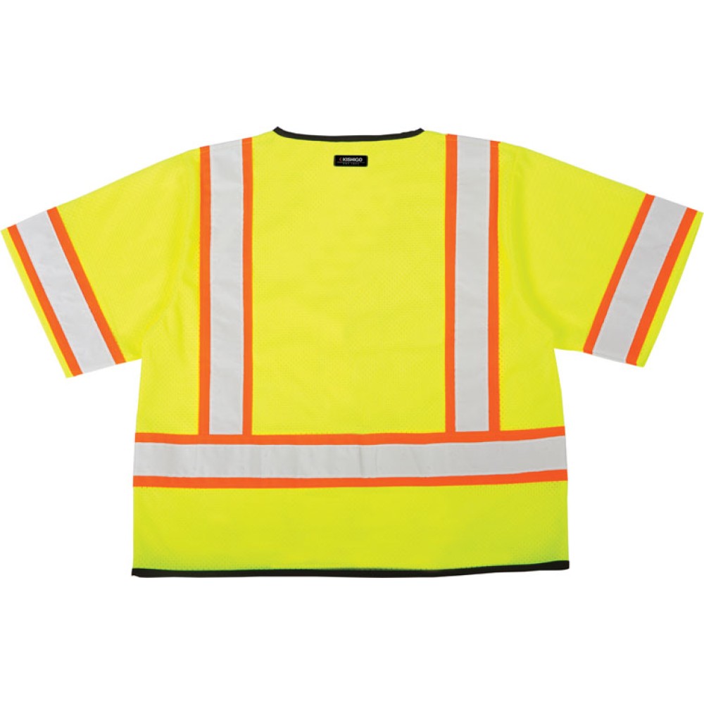 Kishigo 1565 Single Pocket Contrasting Mesh Vest - Economy [Lime]