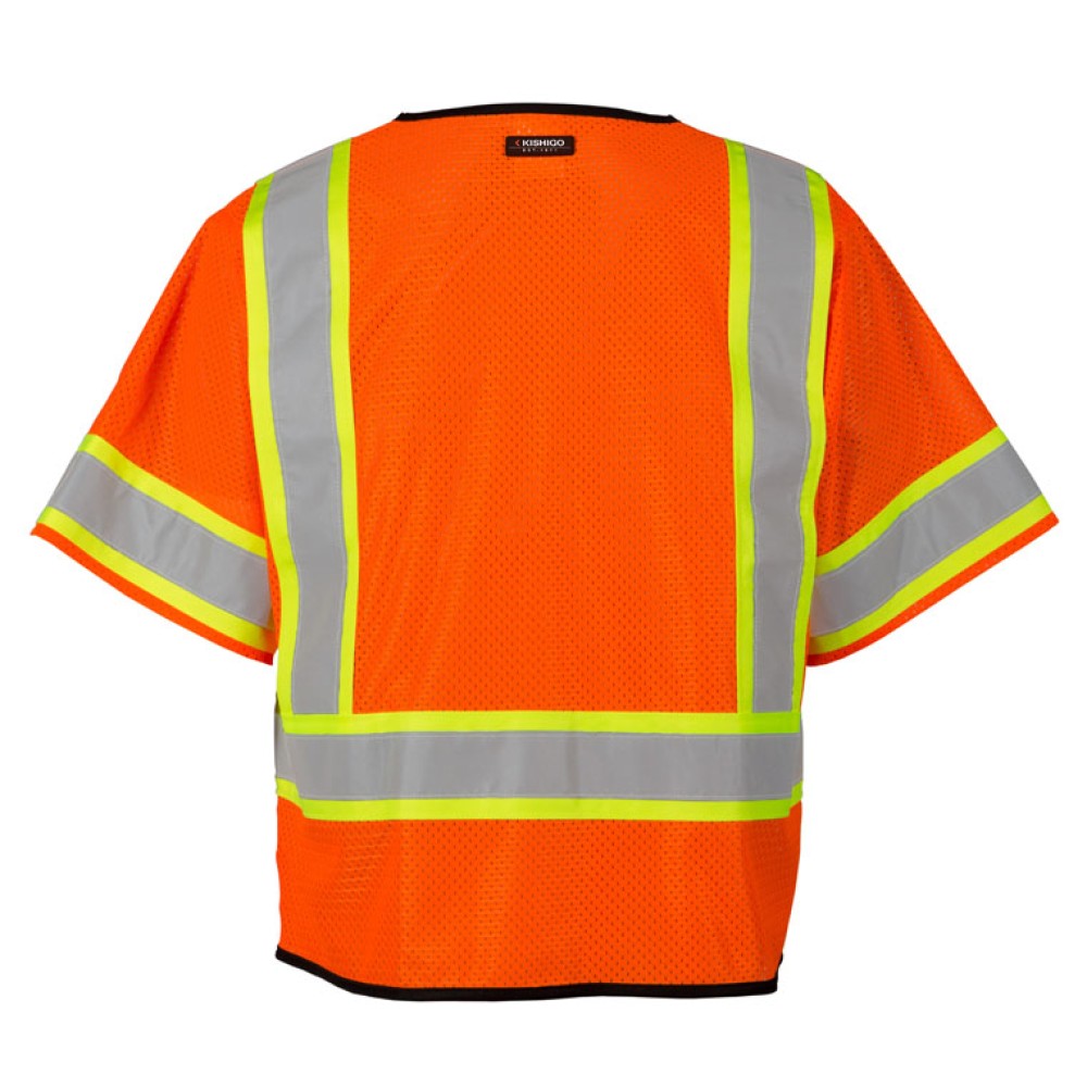 Kishigo 1565 Single Pocket Contrasting Mesh Vest - Economy [Orange]