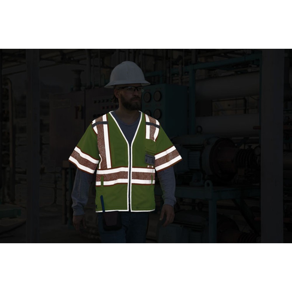 Kishigo 1573 Premium Brilliant Series Ultimate Reflective Class 3 Vest [Lime]