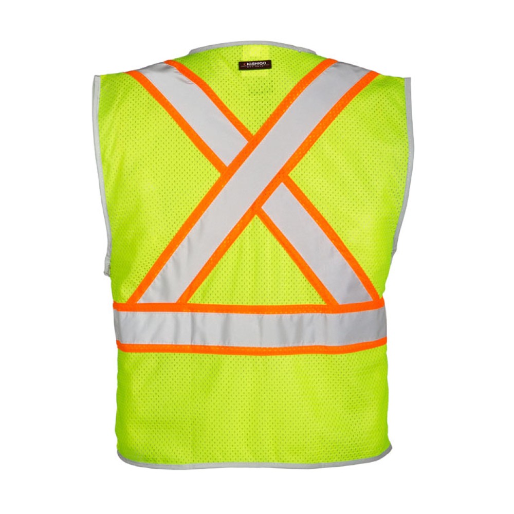 Kishigo 1576 Premium Brilliant Series X Back Dual Compliant Vest [Lime]