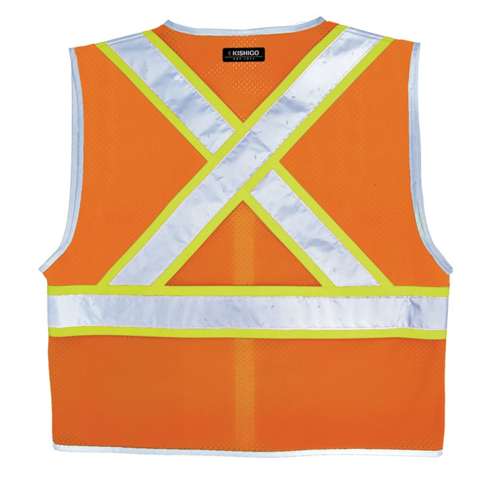 Kishigo 1576 Premium Brilliant Series X Back Dual Compliant Vest [Orange]