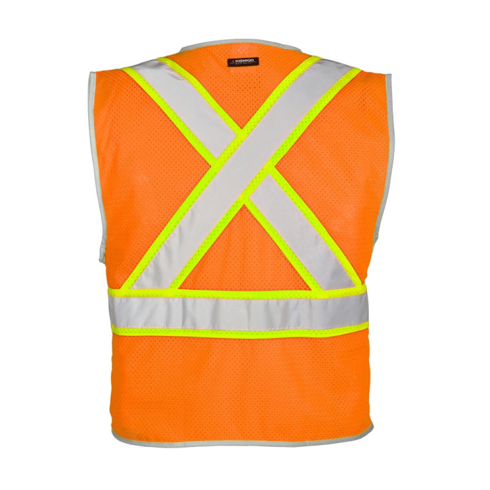 Kishigo 1576 Premium Brilliant Series X Back Dual Compliant Vest [Orange]