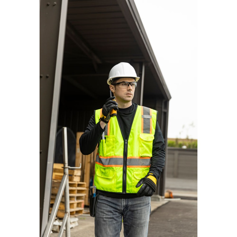 Kishigo 1580 6 Pocket Contrast Vest - Economy [Lime]