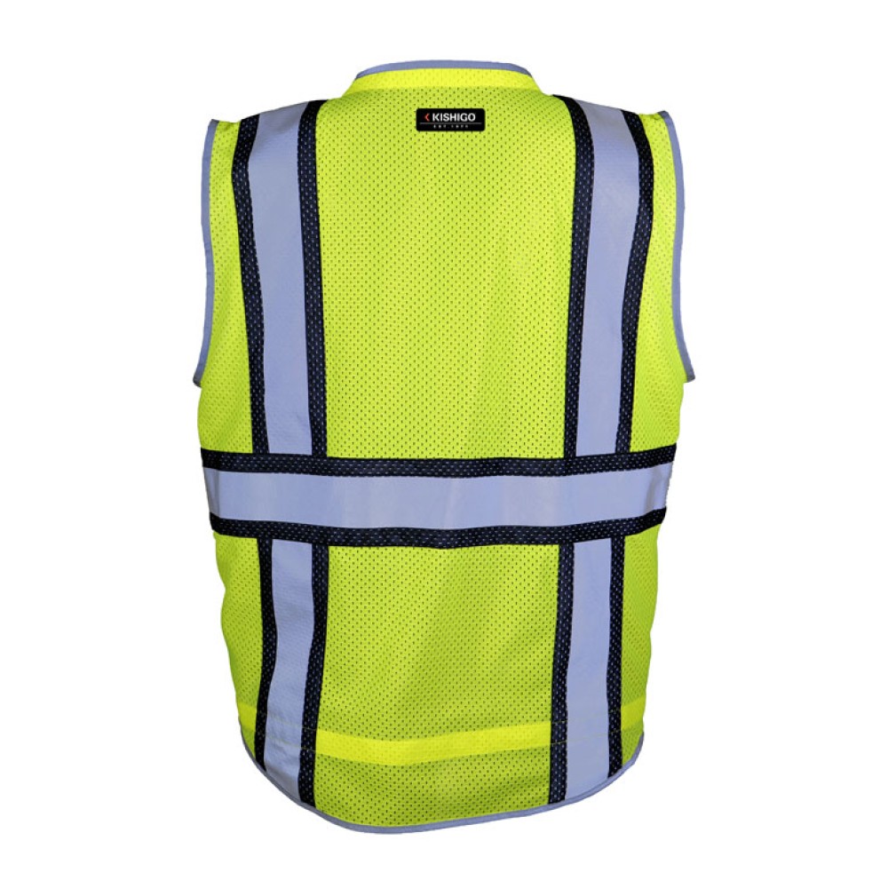 Kishigo 1584 Premium Brilliant Series Ultimate Reflective Contrast Vest [Lime]