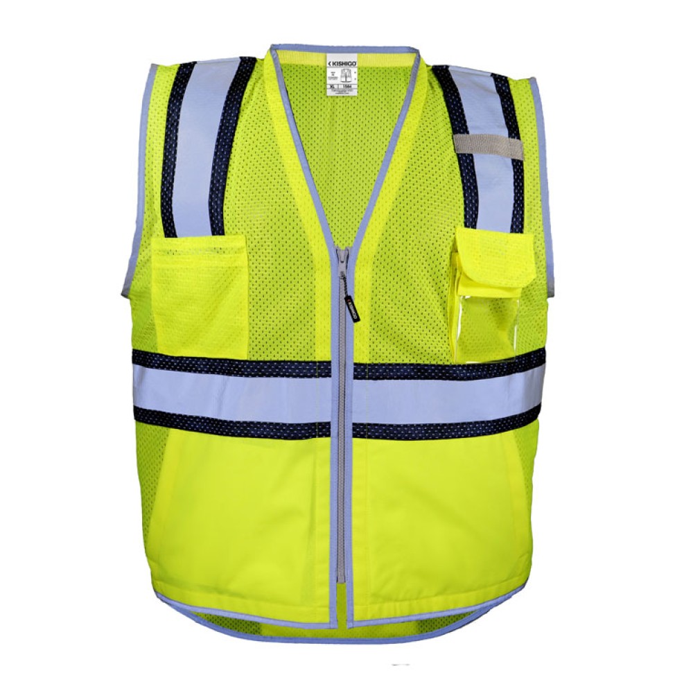 Kishigo 1584 Premium Brilliant Series Ultimate Reflective Contrast Vest [Lime]