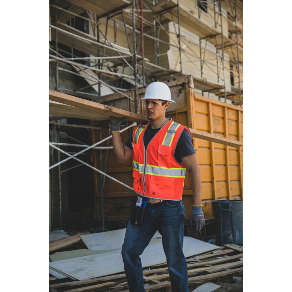 Kishigo 1510 Premium Brilliant Series Heavy Duty Vest [Fluorescent Red]
