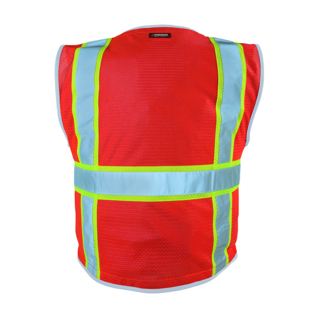 Kishigo 1510 Premium Brilliant Series Heavy Duty Vest [Fluorescent Red]