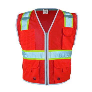 Kishigo 1510 Premium Brilliant Series Heavy Duty Vest [Fluorescent Red]