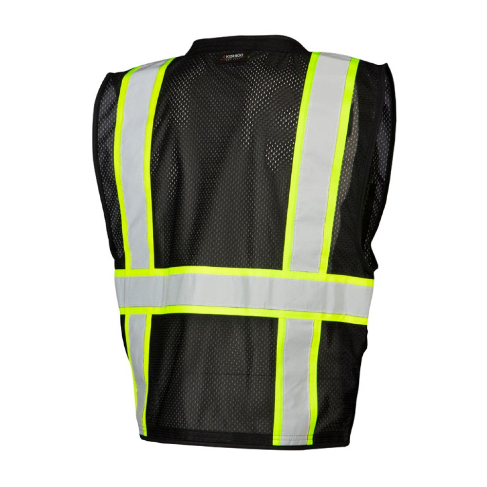 Kishigo B100 Enhanced Visibility Multi Pocket Mesh Vest [Black]