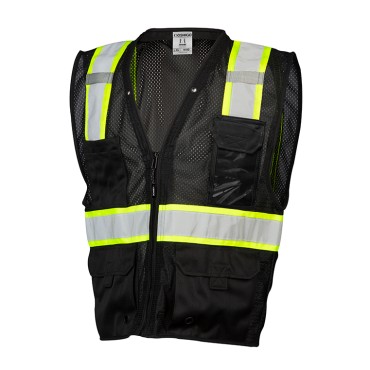 Kishigo B100 Enhanced Visibility Multi Pocket Mesh Vest [Black]