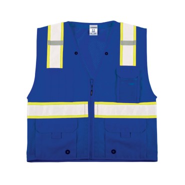 Kishigo B100 Enhanced Visibility Multi Pocket Mesh Vest [Royal Blue]