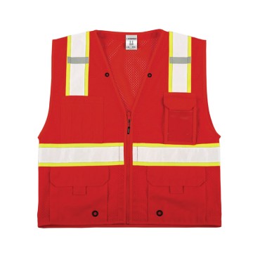 Kishigo B100 Enhanced Visibility Multi Pocket Mesh Vest [Red]