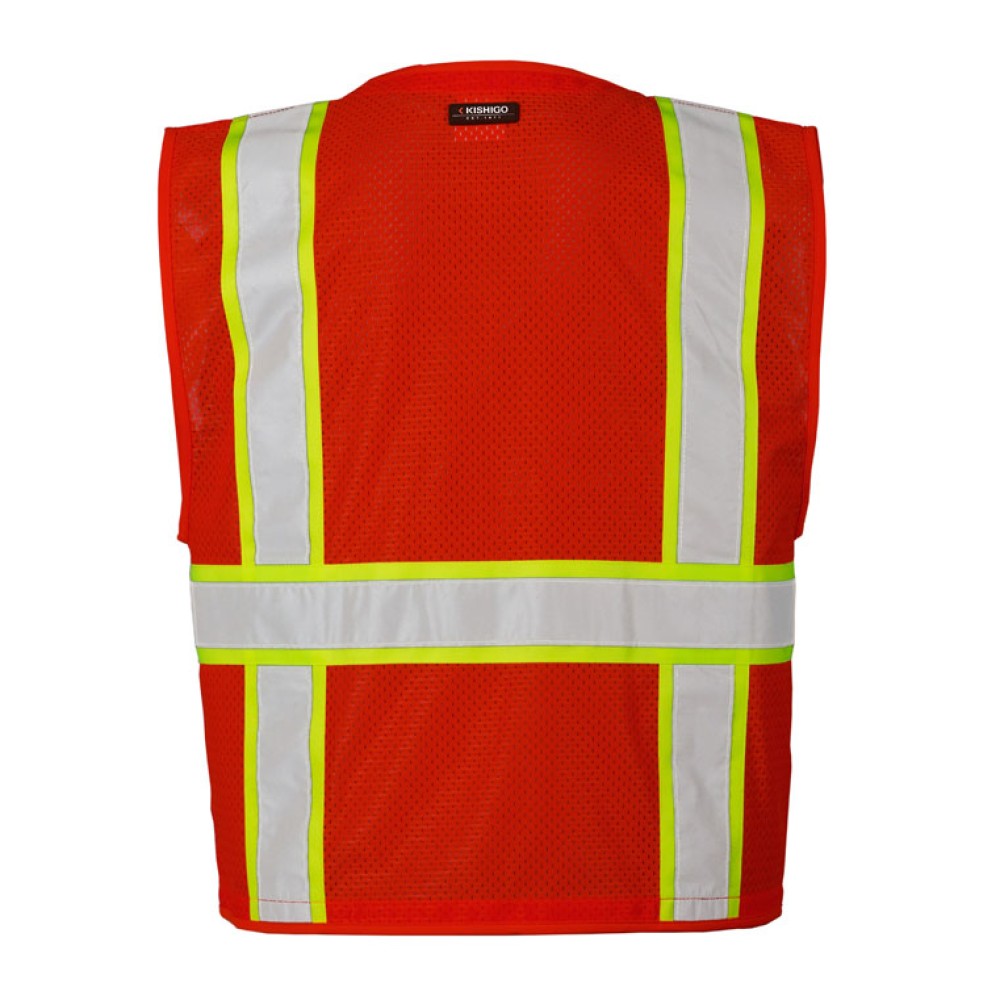 Kishigo B100 Enhanced Visibility Multi Pocket Mesh Vest [Red]