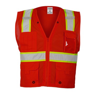 Kishigo B100 Enhanced Visibility Multi Pocket Mesh Vest [Red]