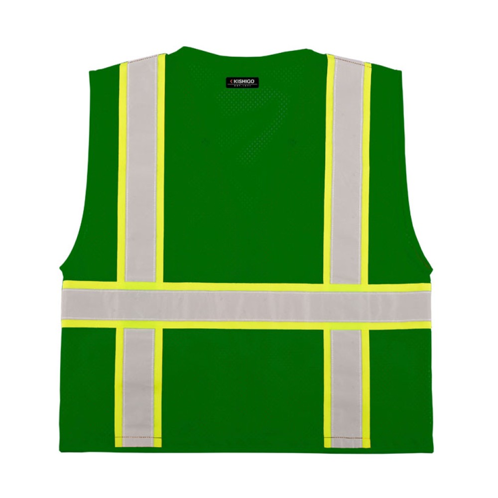 Kishigo B100 Enhanced Visibility Multi Pocket Mesh Vest [Green]
