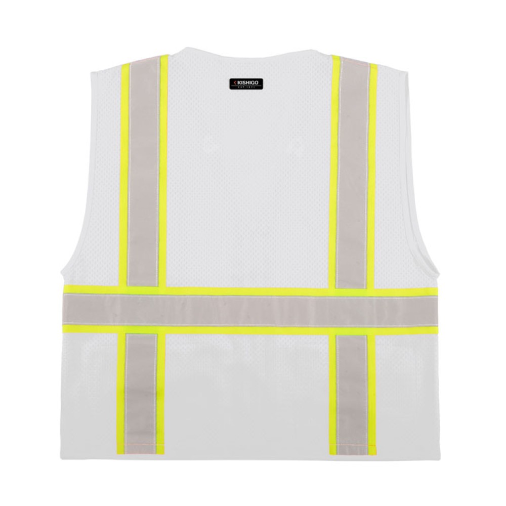 Kishigo B100 Enhanced Visibility Multi Pocket Mesh Vest [White]