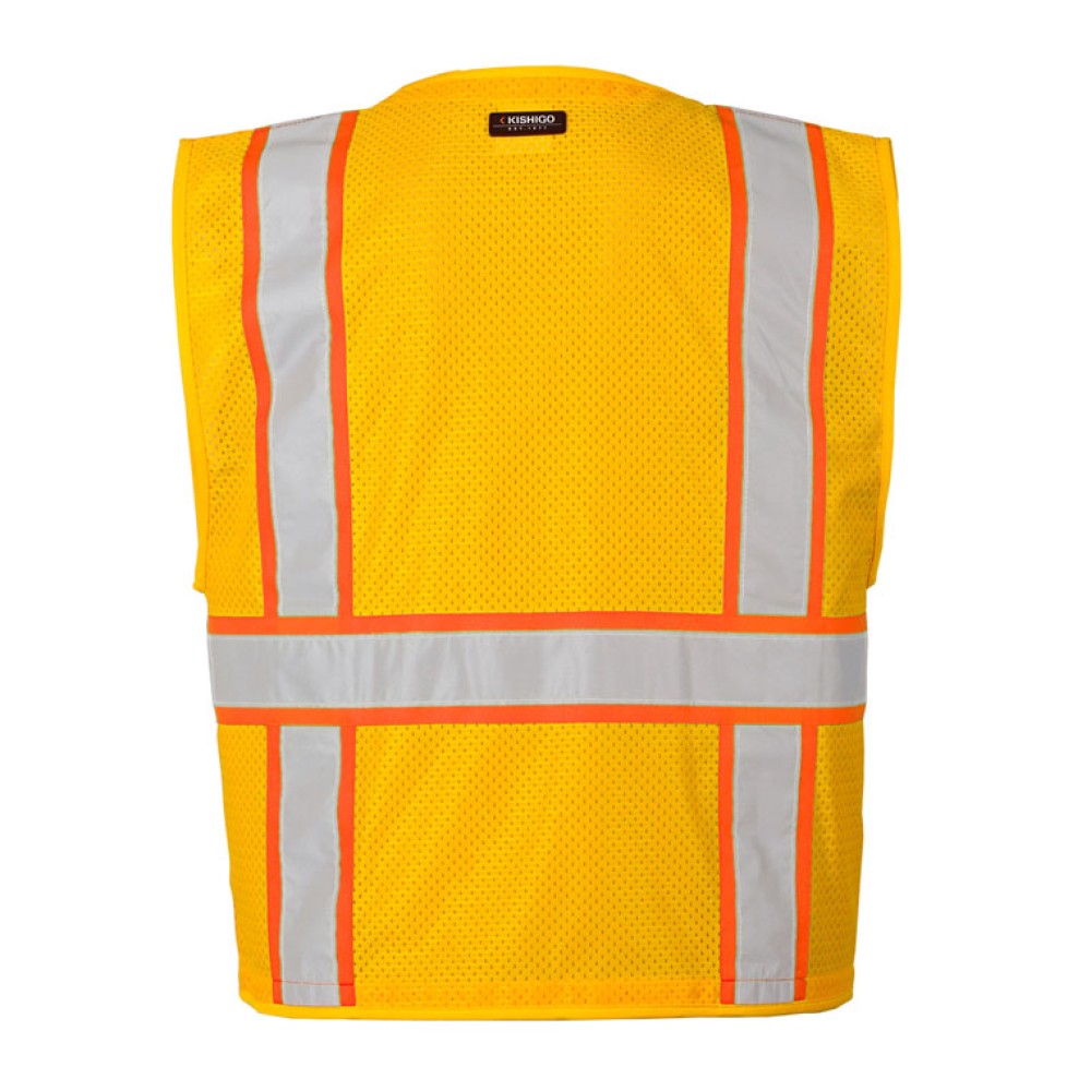 Kishigo B100 Enhanced Visibility Multi Pocket Mesh Vest [Yellow]