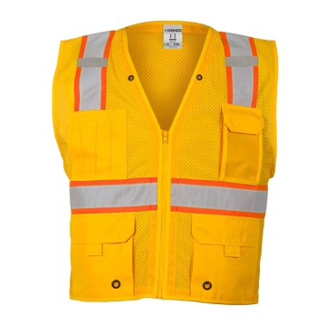 Kishigo B100 Enhanced Visibility Multi Pocket Mesh Vest [Yellow]