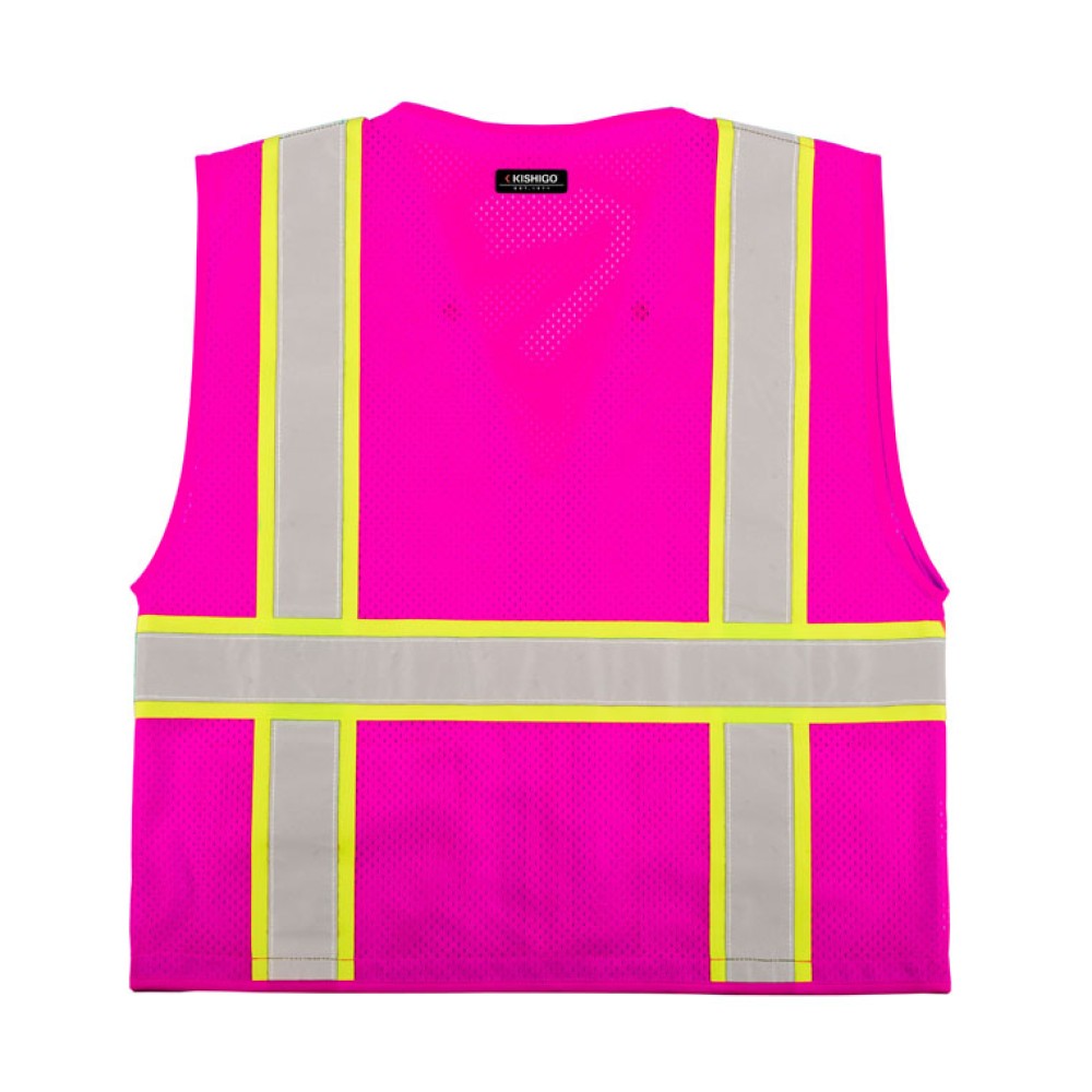Kishigo B100 Enhanced Visibility Multi Pocket Mesh Vest [Pink]