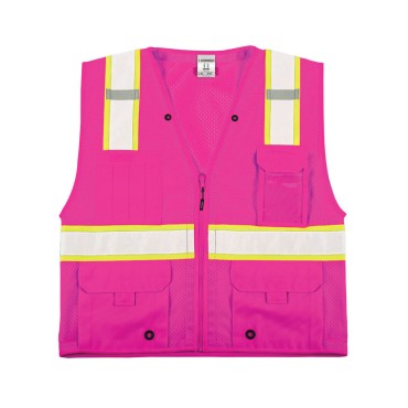 Kishigo B100 Enhanced Visibility Multi Pocket Mesh Vest [Pink]