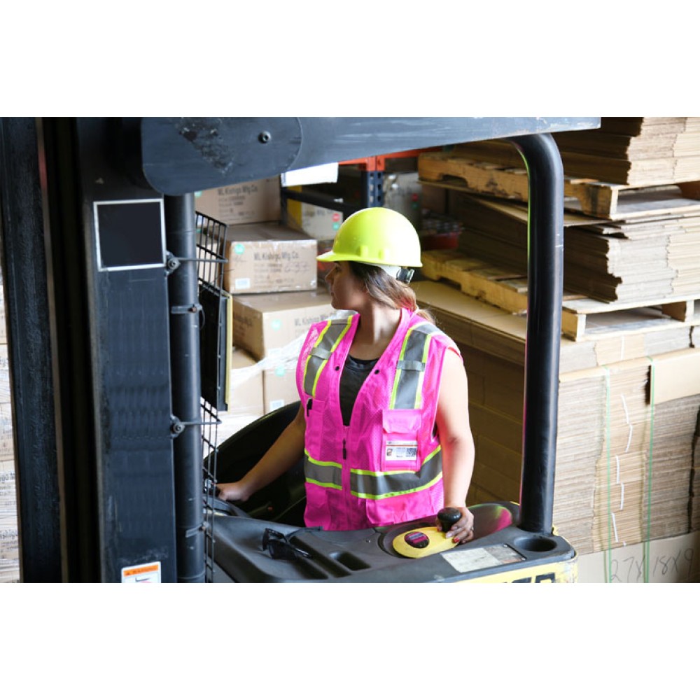 Kishigo B100 Enhanced Visibility Multi Pocket Mesh Vest [Pink]
