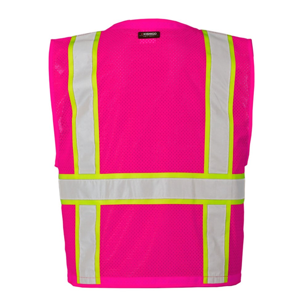 Kishigo B100 Enhanced Visibility Multi Pocket Mesh Vest [Pink]