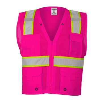Kishigo B100 Enhanced Visibility Multi Pocket Mesh Vest [Pink]