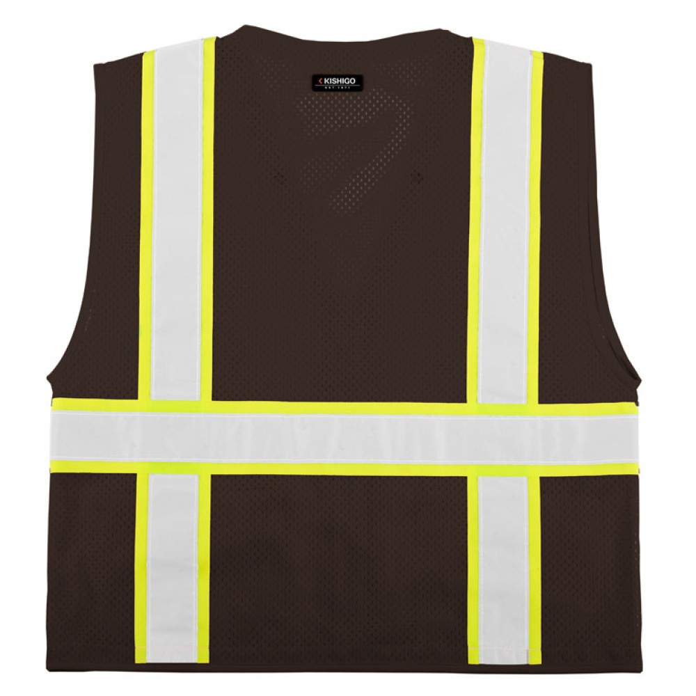 Kishigo B100 Enhanced Visibility Multi Pocket Mesh Vest [Brown]