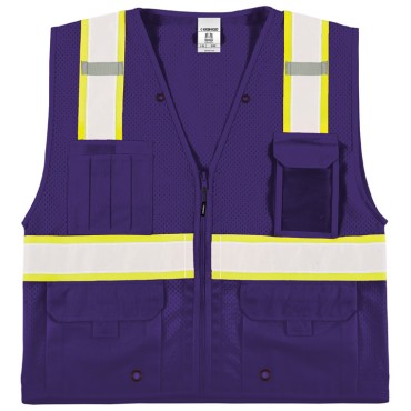 Kishigo B100 Enhanced Visibility Multi Pocket Mesh Vest [Purple]