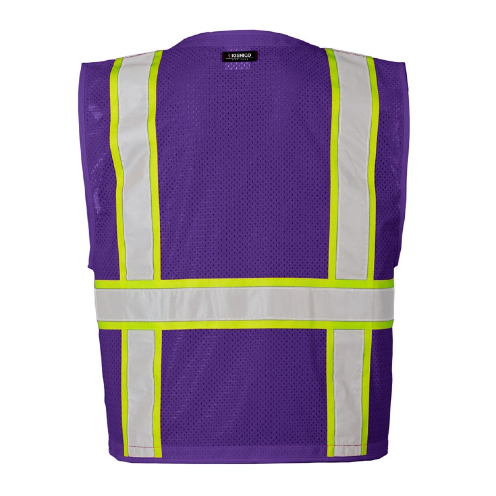 Kishigo B100 Enhanced Visibility Multi Pocket Mesh Vest [Purple]