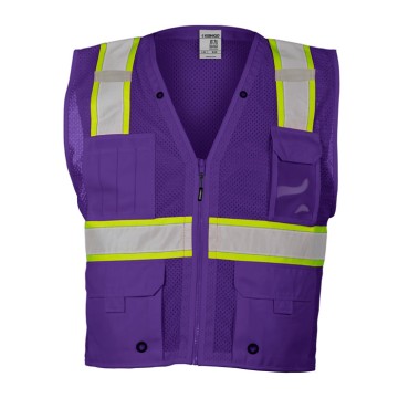 Kishigo B100 Enhanced Visibility Multi Pocket Mesh Vest [Purple]