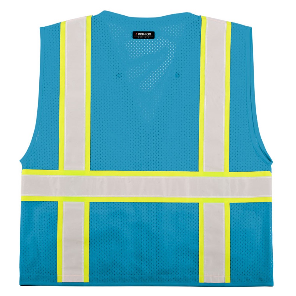 Kishigo B100 Enhanced Visibility Multi Pocket Mesh Vest [Electric Blue]