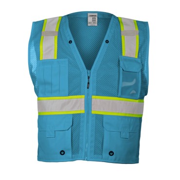 Kishigo B100 Enhanced Visibility Multi Pocket Mesh Vest [Electric Blue]