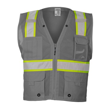 Kishigo B100 Enhanced Visibility Multi Pocket Mesh Vest [Gray]