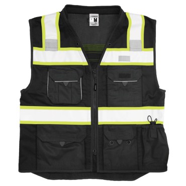 Kishigo B500 Enhanced Visibility Professional Utility Vest [Black]