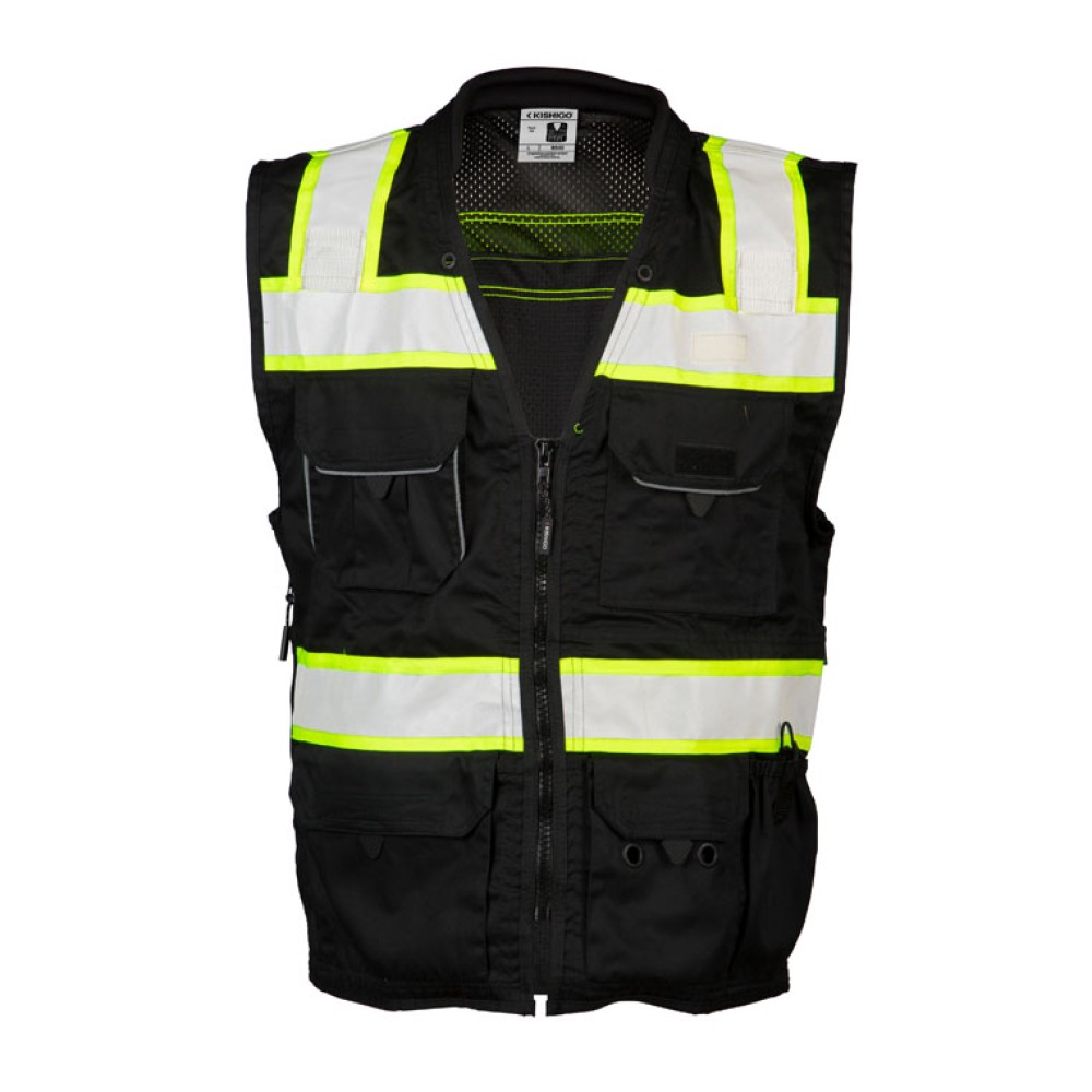 Kishigo B500 Enhanced Visibility Professional Utility Vest [Black]