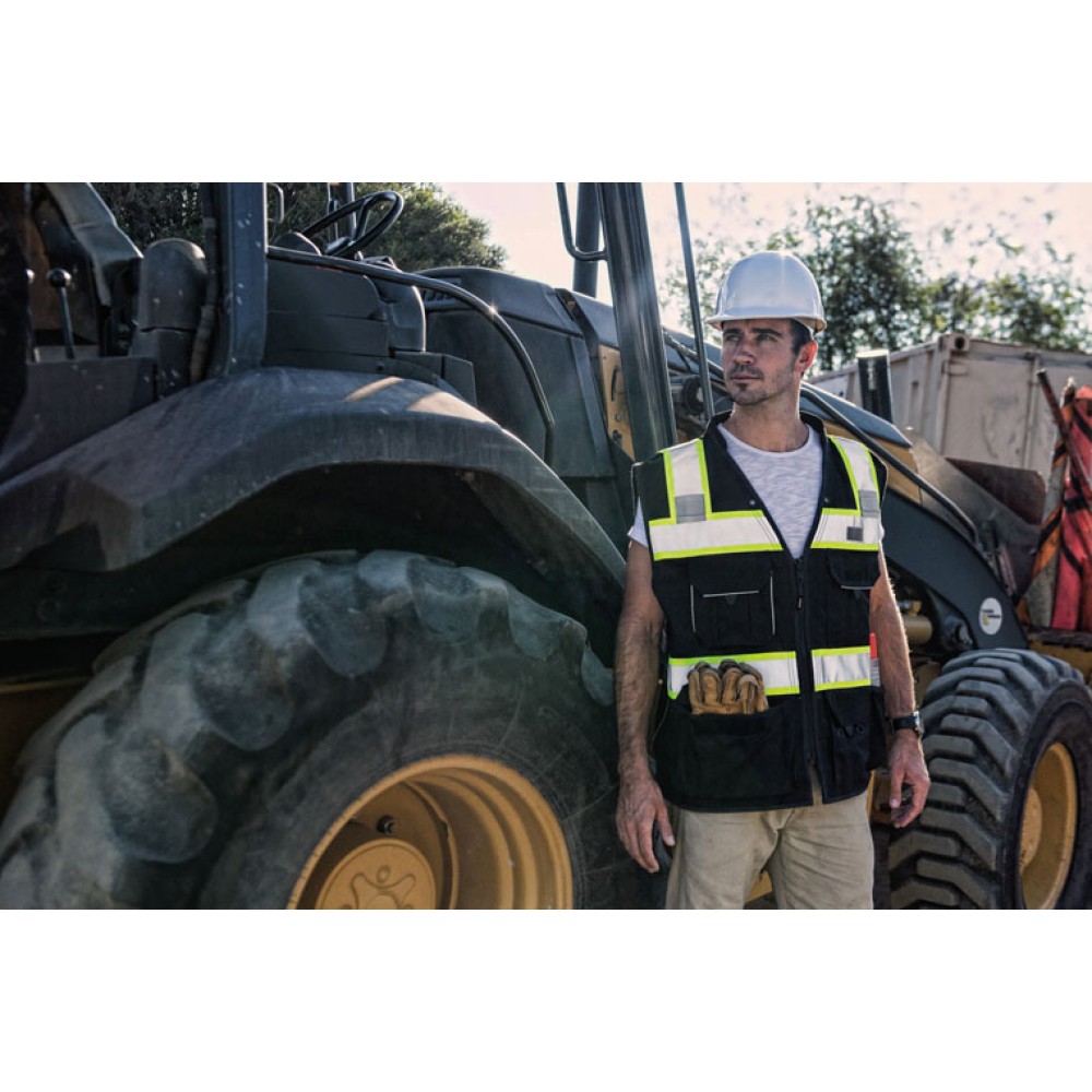 Kishigo B500 Enhanced Visibility Professional Utility Vest [Black]