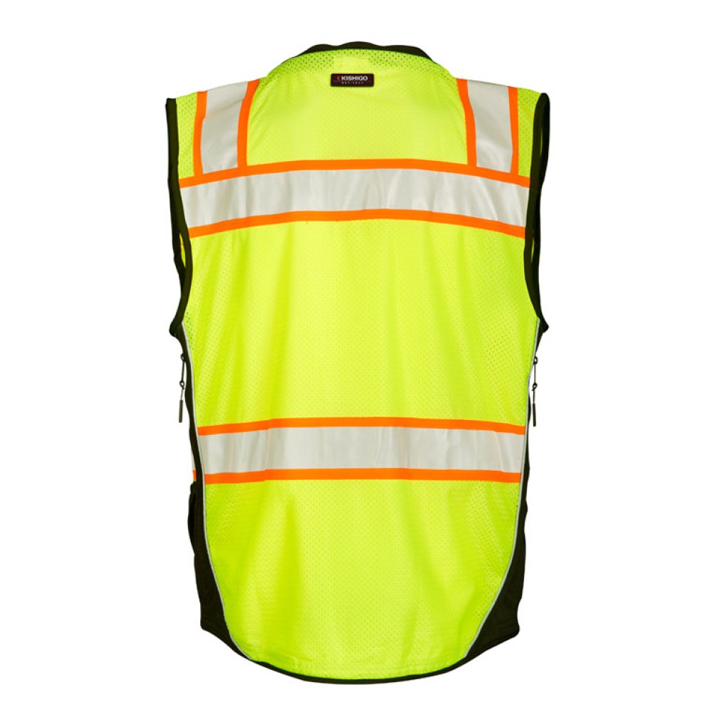 Kishigo S5002 Premium Black Series Surveyors Vest [Lime]
