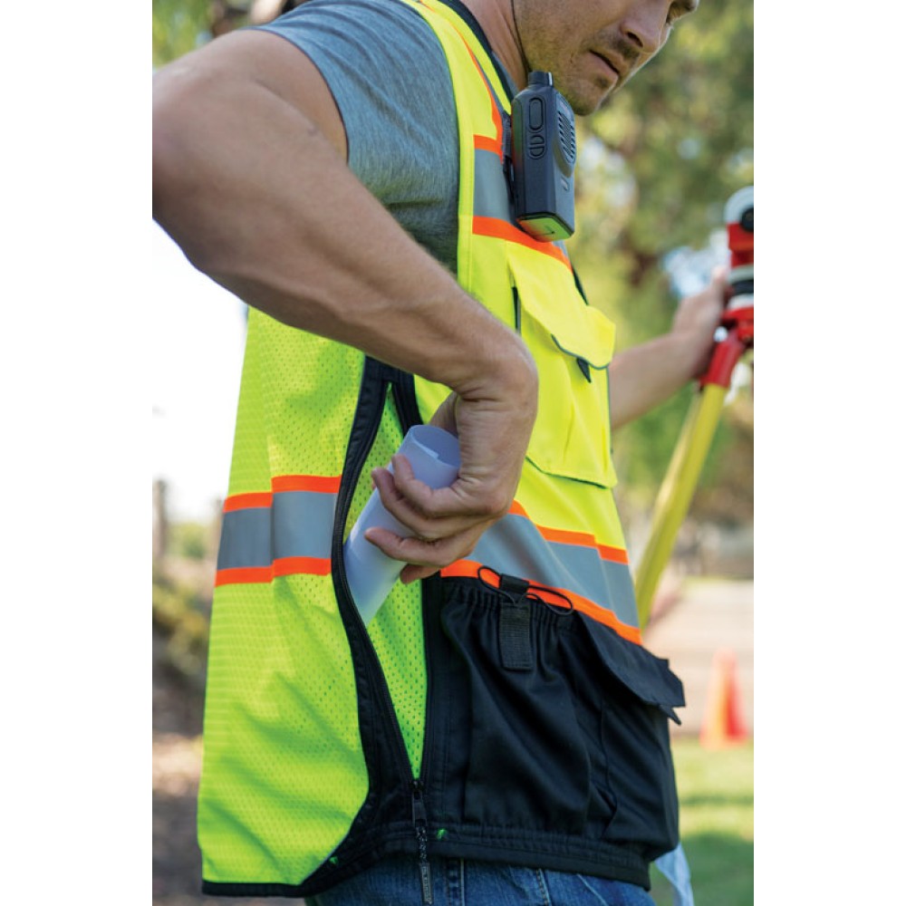 Kishigo S5002 Premium Black Series Surveyors Vest [Lime]