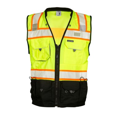 Kishigo S5002 Premium Black Series Surveyors Vest [Lime]