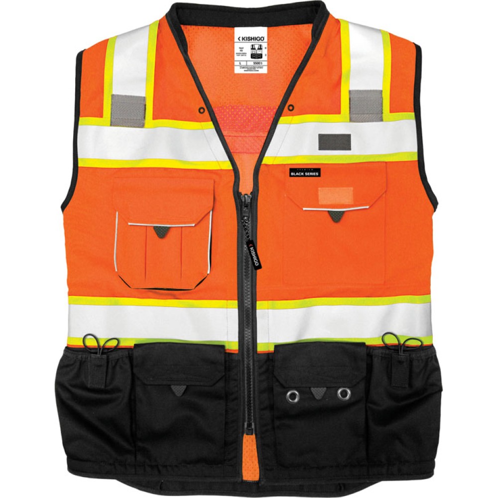 Kishigo S5002 Premium Black Series Surveyors Vest [Orange]