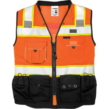 Kishigo S5002 Premium Black Series Surveyors Vest [Orange]