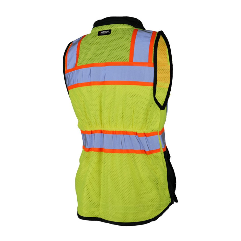 Kishigo S5021 Premium Black Series Women's Heavy Duty Surveyors Vest [Lime]