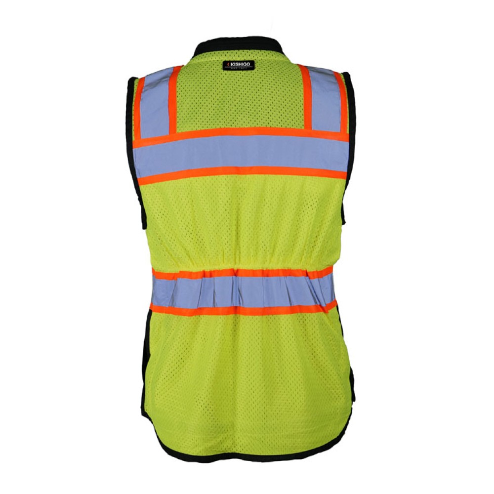 Kishigo S5021 Premium Black Series Women's Heavy Duty Surveyors Vest [Lime]