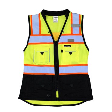 Kishigo S5021 Premium Black Series Women's Heavy Duty Surveyors Vest [Lime]
