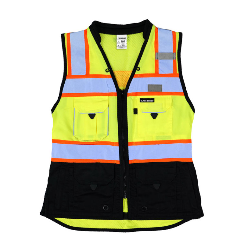 Kishigo S5021 Premium Black Series Women's Heavy Duty Surveyors Vest [Lime]